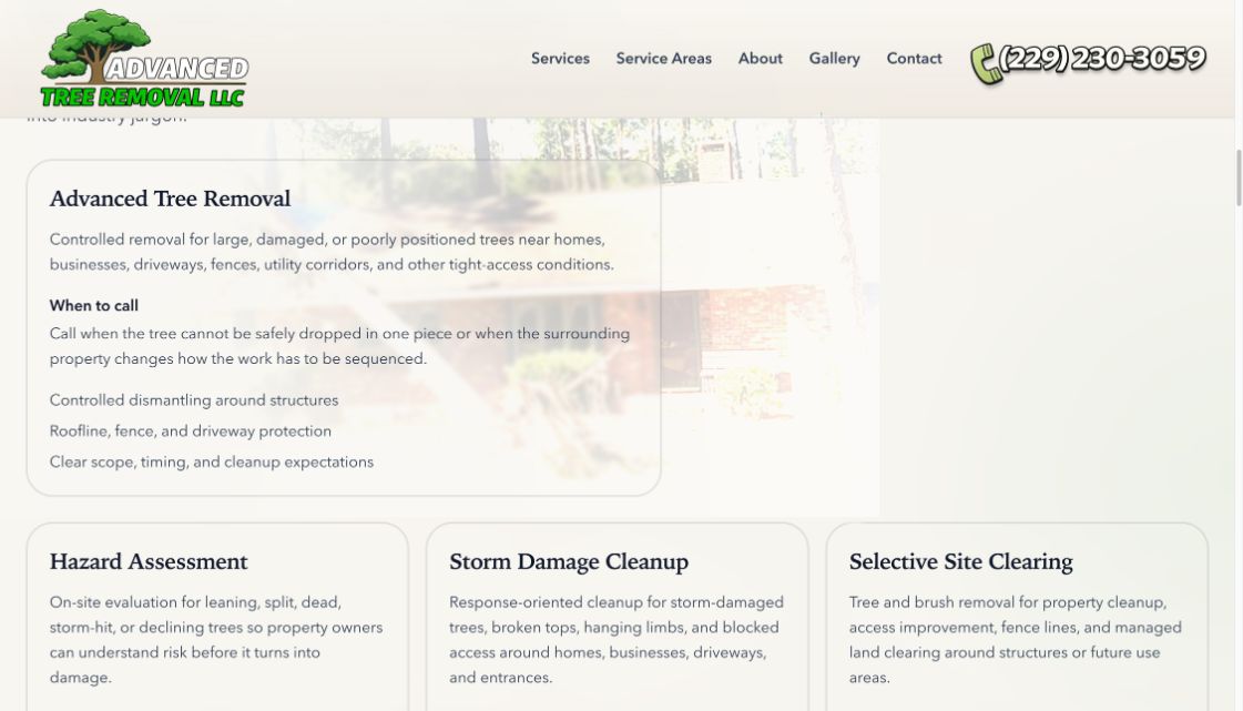 Live feature view from Advanced Tree Removal