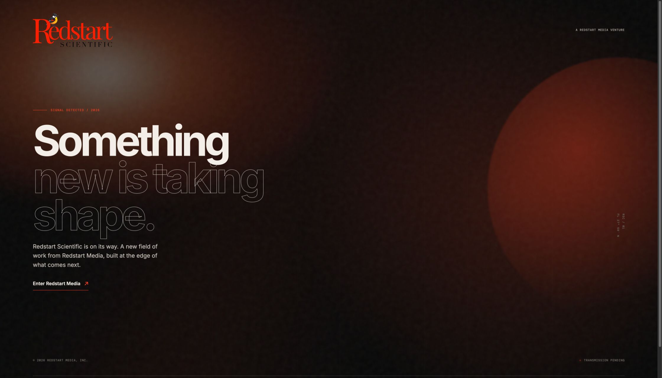 Live overview of Redstart Scientific